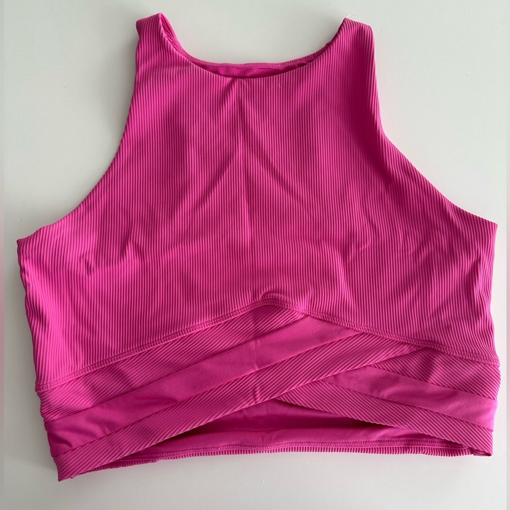 Joe Fresh Sporty Pink Crop Top Size L Large NWOT
